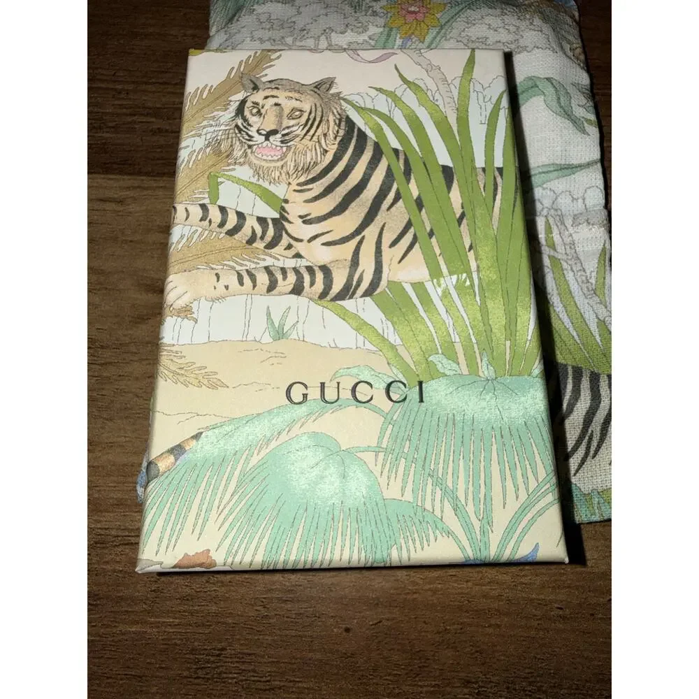 Rare Gucci Tiger GG Supreme Card Case Wallet Brown Coated Canvas Web Stripe